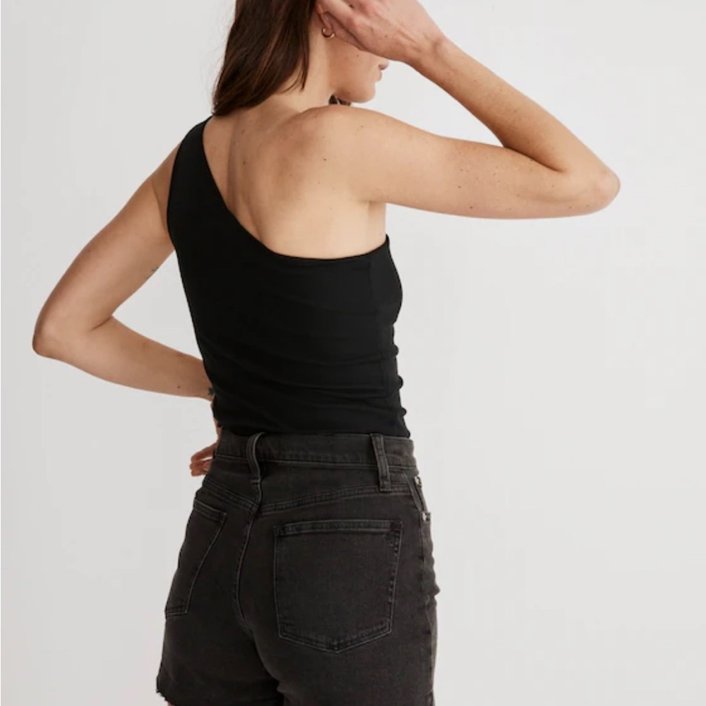 Madewell Black High-Rise Denim Shorts